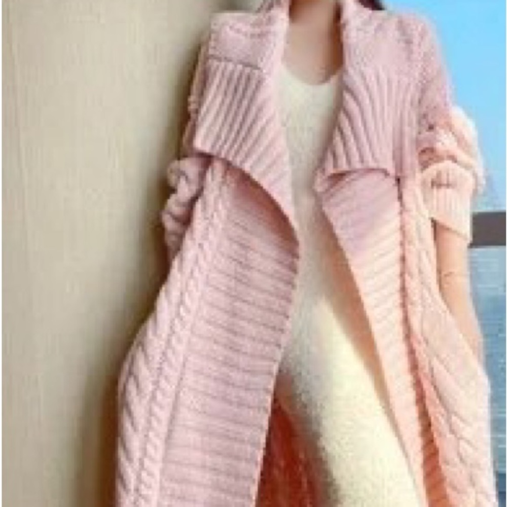 Pink Women's Cardigan Sweater